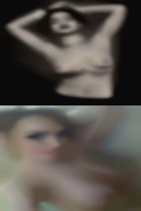 LA with hairy naked girl pussy.